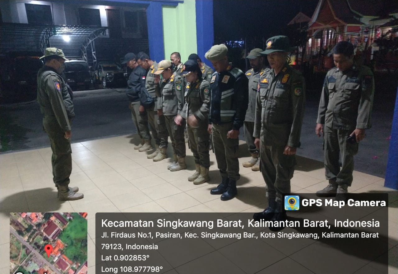 Patroli Rutin Satpol PP Kota Singkawang untuk Meminimalisir gangguan Trantibum